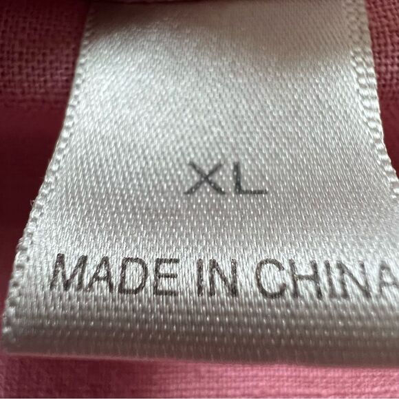 Christopher & Banks Linen Cotton Blend Pink Short Sleeve Layering Button Blouse - Picture 8 of 12